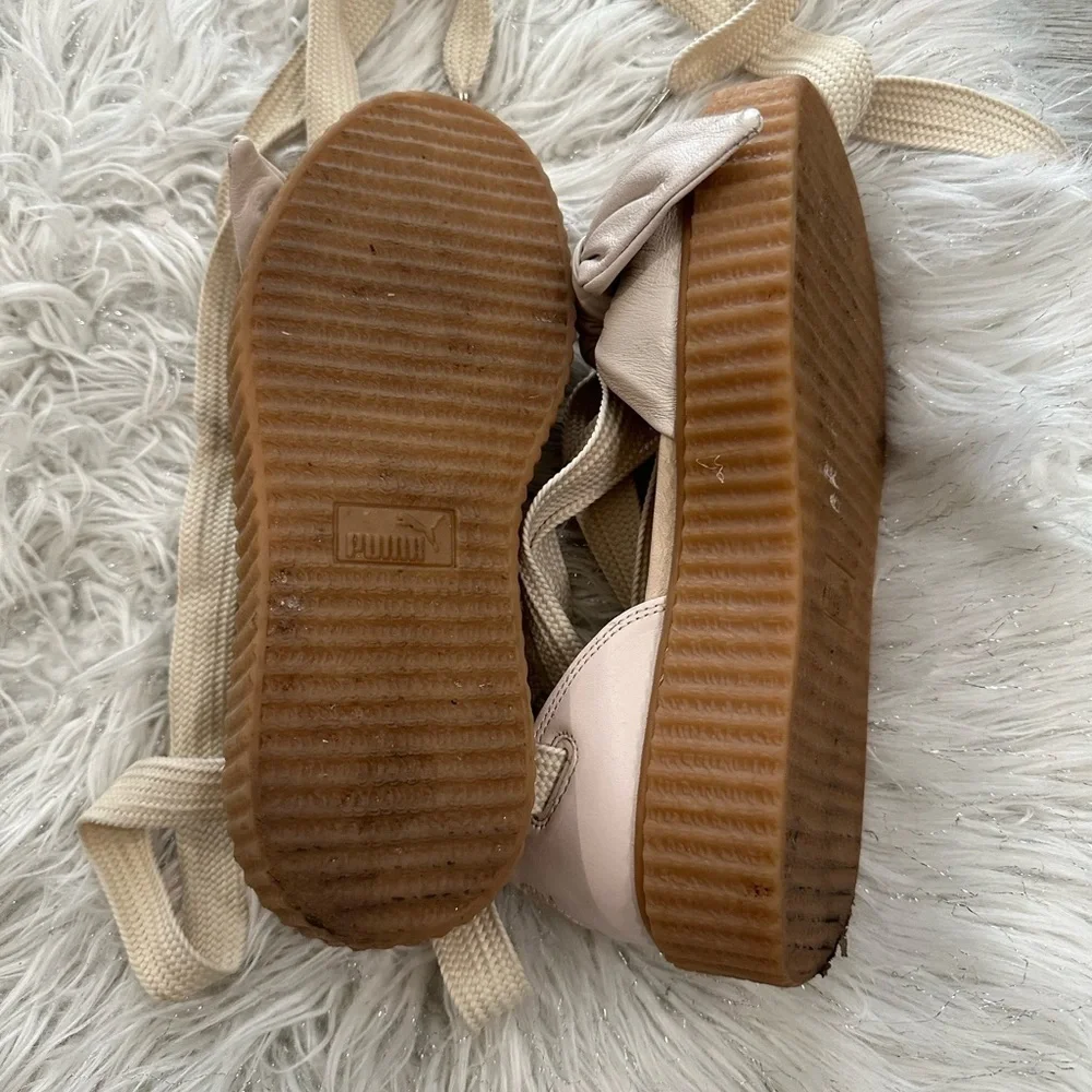 FENTY PUMA by Rihanna Bow Creeper Pink Tint Oatmeal Sandal Women's Sz 6